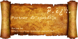 Portner Ézsaiás névjegykártya